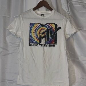 MTV Tie-Dye Logo White T-Shirt